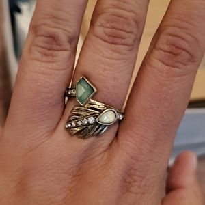 Chloe and isabel green and opal leaf ring